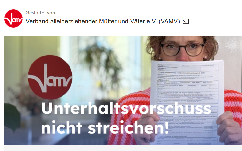 Screenshot Httpsweact.campact.depetitionsunterhaltsvorschuss Nicht Streichen Petition: Unterhaltsvorschuss nicht streichen!